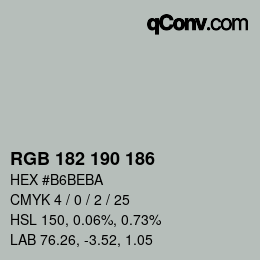 Code couleur: RGB 182 190 186 | qconv.com