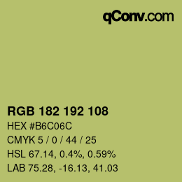 カラーコード: RGB 182 192 108 | qconv.com