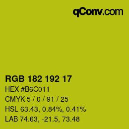 Color code: RGB 182 192 17 | qconv.com