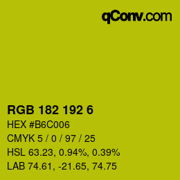 Color code: RGB 182 192 6 | qconv.com