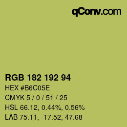 Color code: RGB 182 192 94 | qconv.com