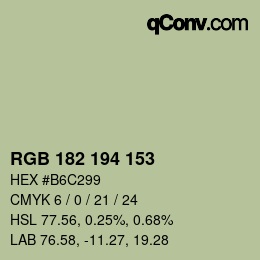 Farbcode: RGB 182 194 153 | qconv.com