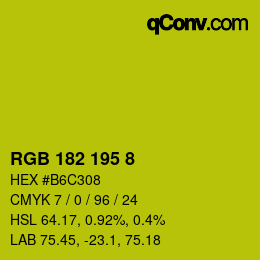 Color code: RGB 182 195 8 | qconv.com