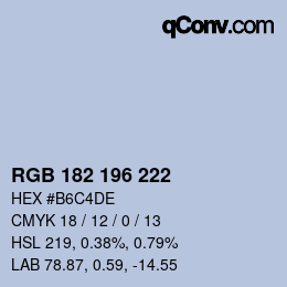 カラーコード: RGB 182 196 222 | qconv.com