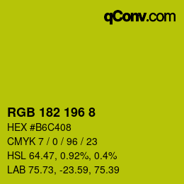 Farbcode: RGB 182 196 8 | qconv.com