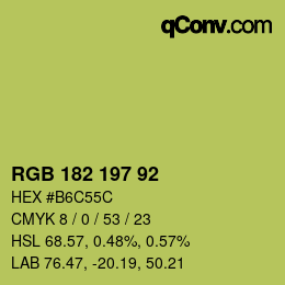 カラーコード: RGB 182 197 92 | qconv.com