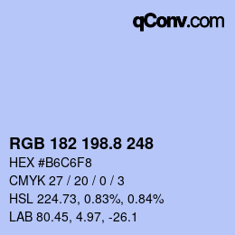 カラーコード: RGB 182 198.8 248 | qconv.com