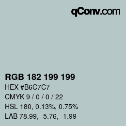 Color code: RGB 182 199 199 | qconv.com