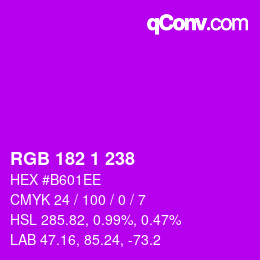 カラーコード: RGB 182 1 238 | qconv.com