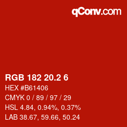 カラーコード: RGB 182 20.2 6 | qconv.com