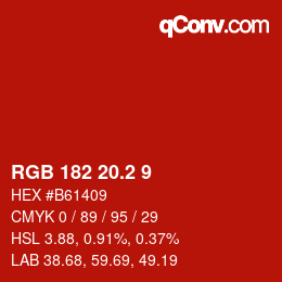 カラーコード: RGB 182 20.2 9 | qconv.com