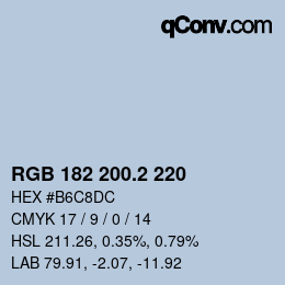 カラーコード: RGB 182 200.2 220 | qconv.com