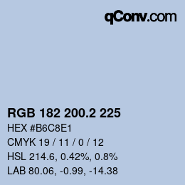 カラーコード: RGB 182 200.2 225 | qconv.com