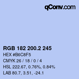 カラーコード: RGB 182 200.2 245 | qconv.com