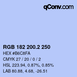 カラーコード: RGB 182 200.2 250 | qconv.com
