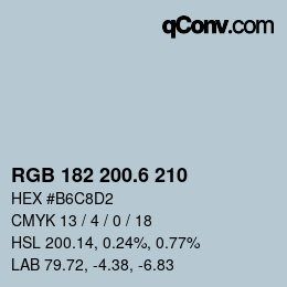 カラーコード: RGB 182 200.6 210 | qconv.com