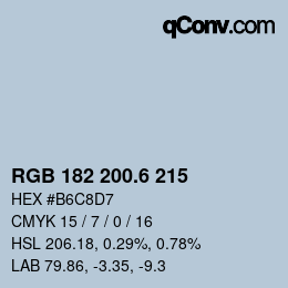 カラーコード: RGB 182 200.6 215 | qconv.com