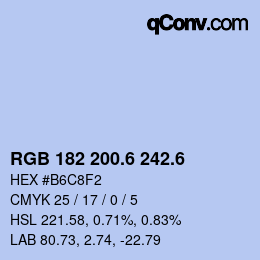 カラーコード: RGB 182 200.6 242.6 | qconv.com