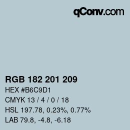 Color code: RGB 182 201 209 | qconv.com
