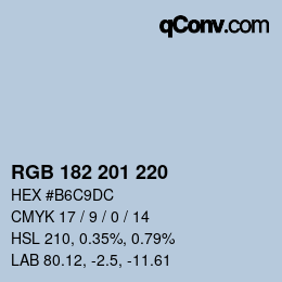 Color code: RGB 182 201 220 | qconv.com