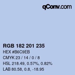 Farbcode: RGB 182 201 235 | qconv.com