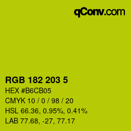 カラーコード: RGB 182 203 5 | qconv.com