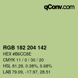Farbcode: RGB 182 204 142 | qconv.com