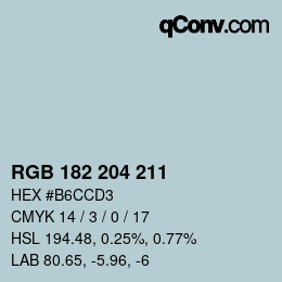 Color code: RGB 182 204 211 | qconv.com