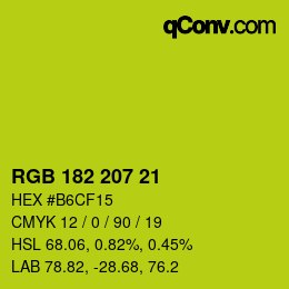 Color code: RGB 182 207 21 | qconv.com