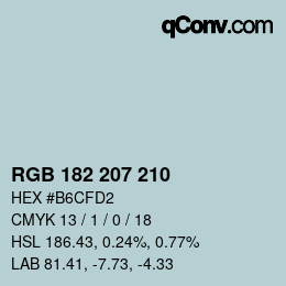 Farbcode: RGB 182 207 210 | qconv.com