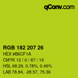 カラーコード: RGB 182 207 26 | qconv.com