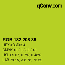 Color code: RGB 182 208 36 | qconv.com
