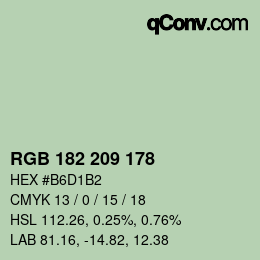 カラーコード: RGB 182 209 178 | qconv.com