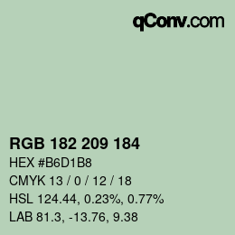 Color code: RGB 182 209 184 | qconv.com