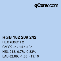 Color code: RGB 182 209 242 | qconv.com