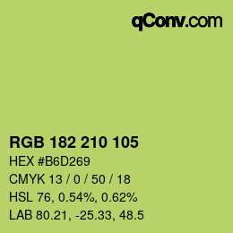 Color code: RGB 182 210 105 | qconv.com
