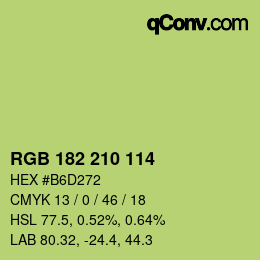 Color code: RGB 182 210 114 | qconv.com
