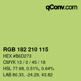 Color code: RGB 182 210 115 | qconv.com