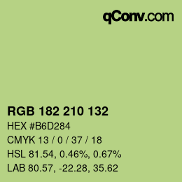 Color code: RGB 182 210 132 | qconv.com