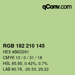 Color code: RGB 182 210 145 | qconv.com