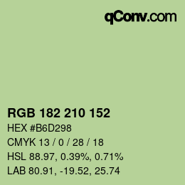 Color code: RGB 182 210 152 | qconv.com