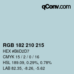 Color code: RGB 182 210 215 | qconv.com