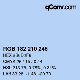 Color code: RGB 182 210 246 | qconv.com