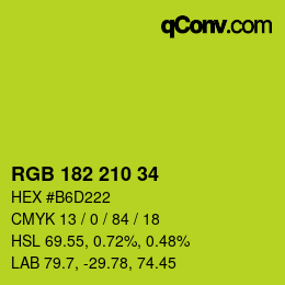 Color code: RGB 182 210 34 | qconv.com