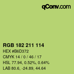 カラーコード: RGB 182 211 114 | qconv.com