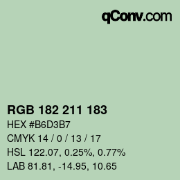 Color code: RGB 182 211 183 | qconv.com