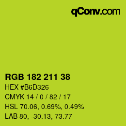 Color code: RGB 182 211 38 | qconv.com