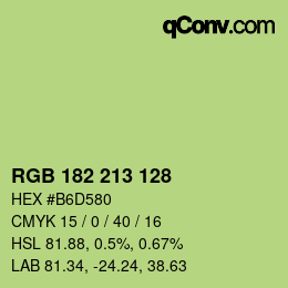 Color code: RGB 182 213 128 | qconv.com