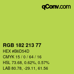 Farbcode: RGB 182 213 77 | qconv.com
