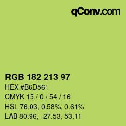 Color code: RGB 182 213 97 | qconv.com
